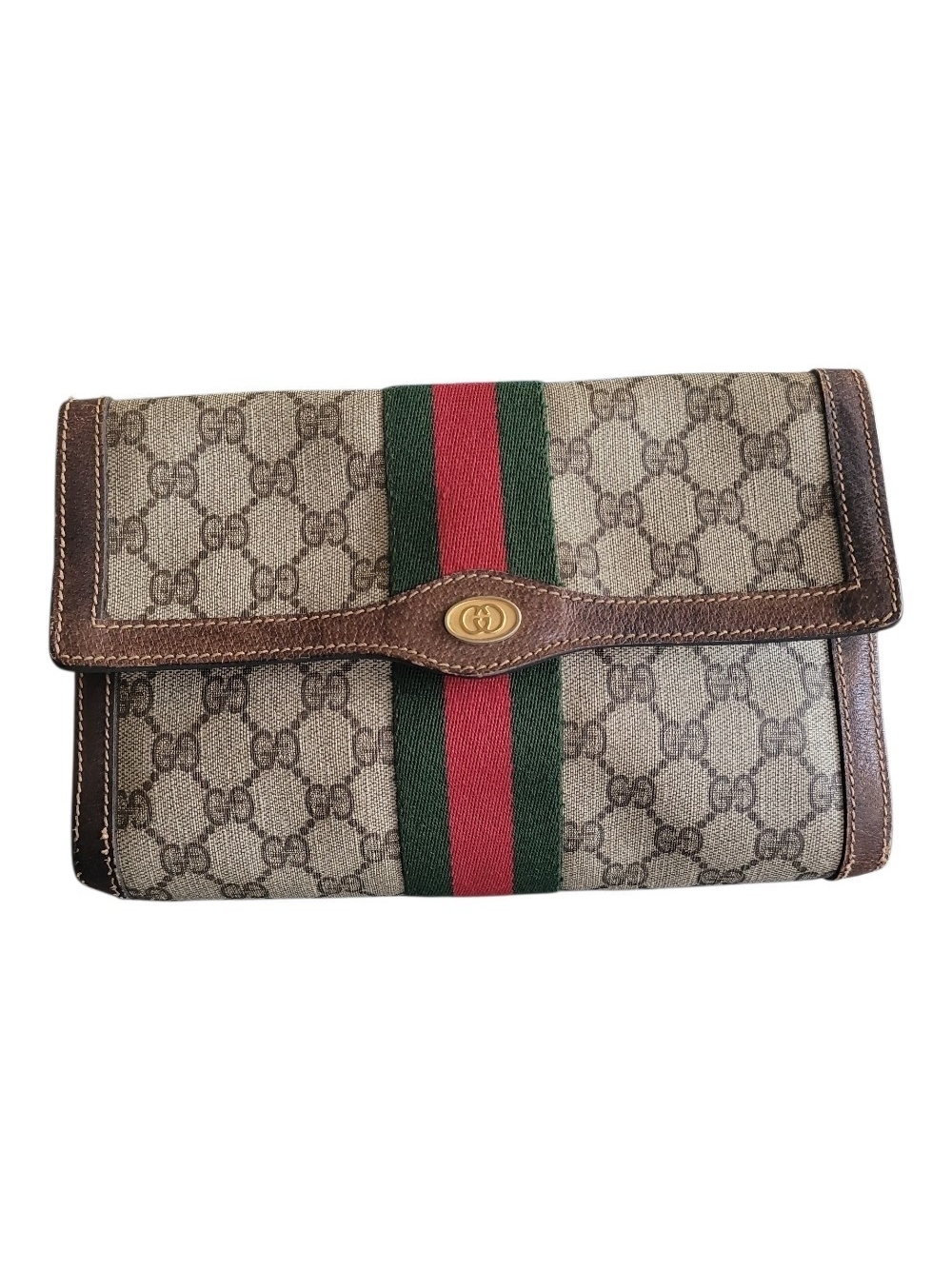 Gucci GG Supreme Clutch Bag Vintage